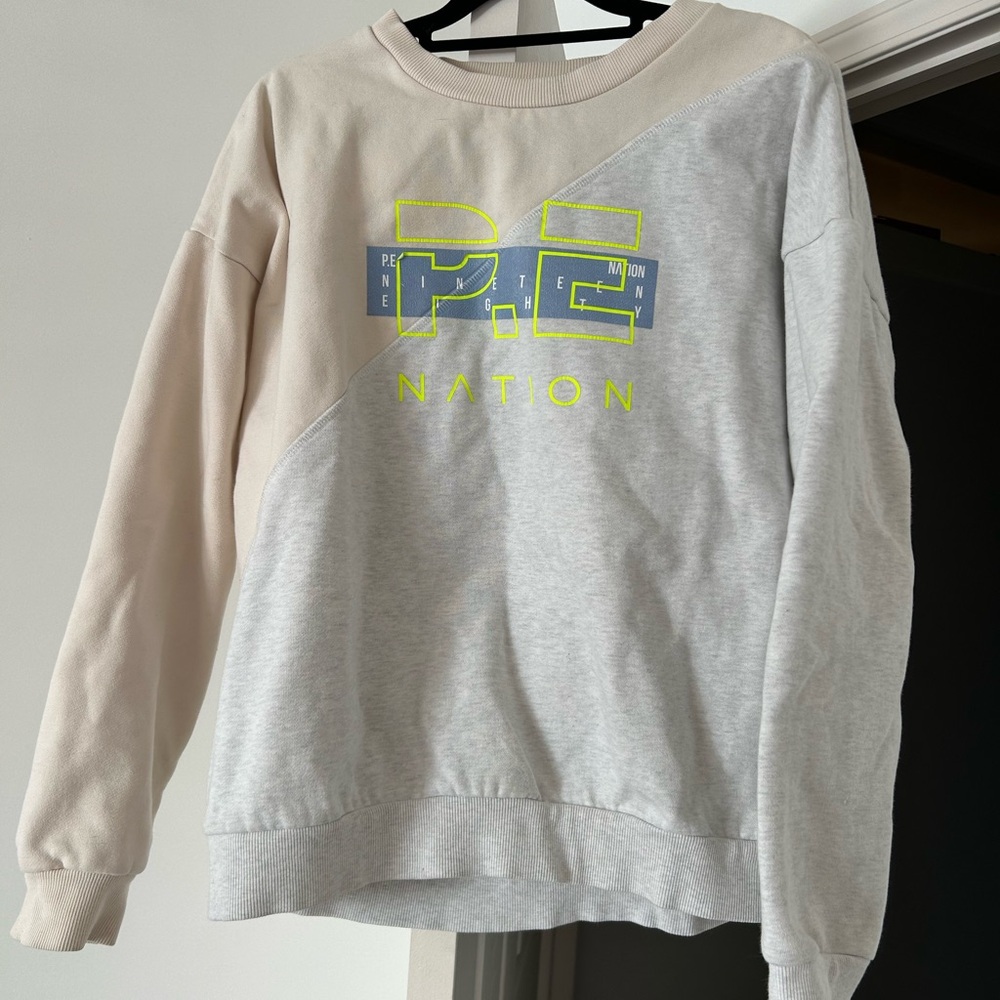 P.E Nation Gray and Cream Men's Sweater